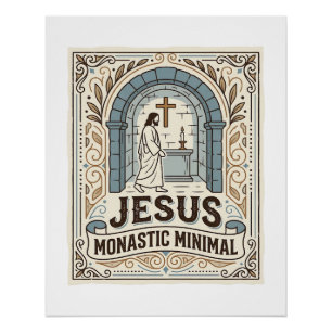Póster Jesus Monástico Minimalista Jesus Monástico Minima