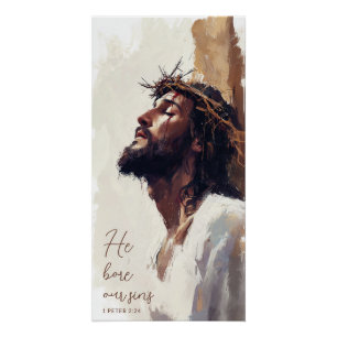 Póster Jesus na Coroa de Pintura de Cornos
