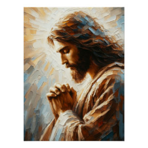 Póster Jesus na Oração Estilo Acrínico Arte