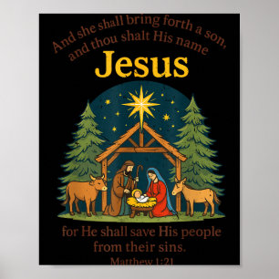 Poster Jesus Natalidade Cristão Natal Bíblia Pjs Criança