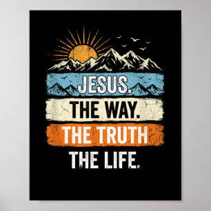 Poster Jesus O Caminho A Verdade A Vida Montanha Vintage