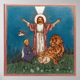 Póster Jesus, o Leão e o Lamb