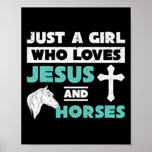 Poster Jesus Orador Cavalo Sobrevoado Raparigas Mulheres