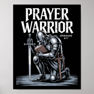Poster Jesus Orador Guerreiro Cristão Armado de Deus Filh