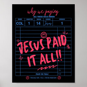 Poster Jesus Pagou-Lhe Todas As Cristo Cristão Bíblia Ver