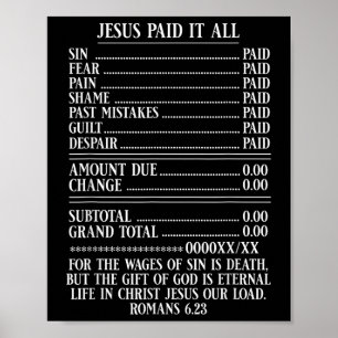 Poster Jesus Pagou-Lhe Todos Os Romanos-Bíblias Cristãos