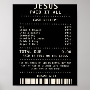 Poster Jesus Pagou Tudo Engraçado Bíblia Cristã Faith Ver
