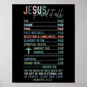 Poster Jesus Pagou Tudo Recebendo Católico Romano Católic
