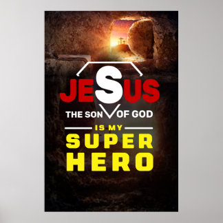 Poster Jesus Presente, Presente Cristão, Jesus é meu supe