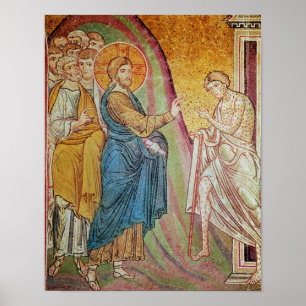 Póster Jesus que cura um leper