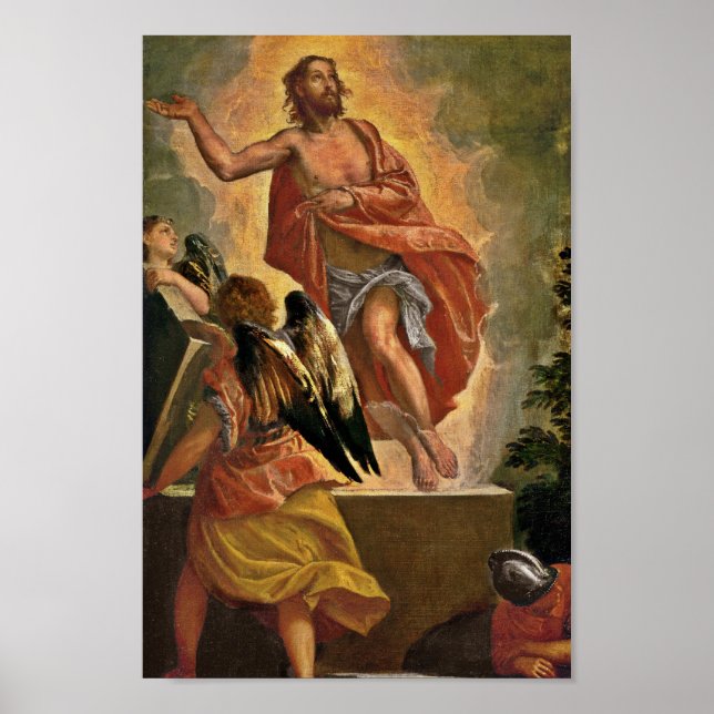 Póster Jesus ressuscitado acima de seu túmulo (Frente)