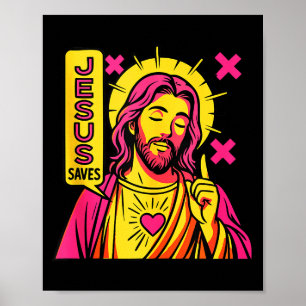 Poster Jesus Salva Anime Cristão Manga Coração Sagrado Po