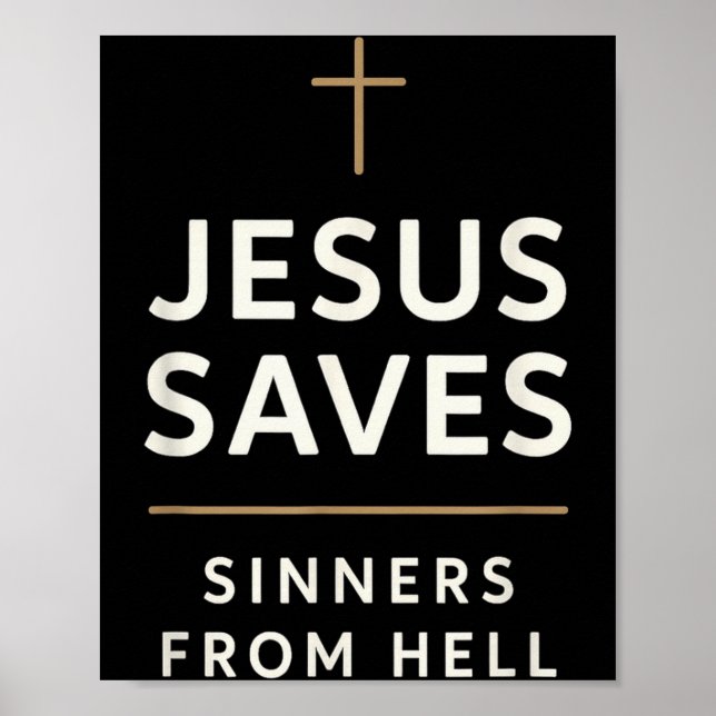 Poster Jesus salva pecadores do inferno Evangelho Evangel (Frente)