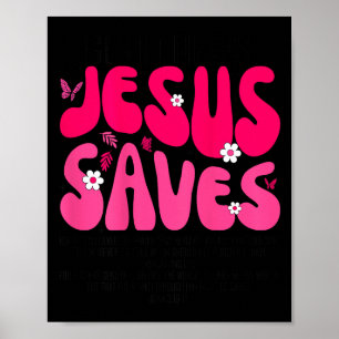 Poster Jesus Salva Versículo Bíblico Fé Cristã Religiosa