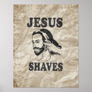 POSTER JESUS SHAVES