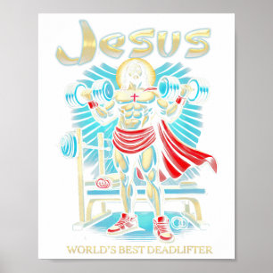 Poster Jesus Six Pack Melhor Levantador de Peso Mundial C