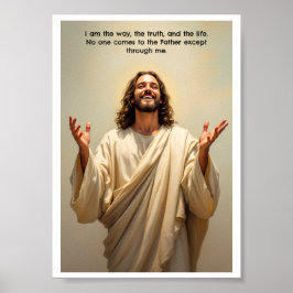 Poster Jesus sorrindo Eu sou o caminho da verdade e da vi