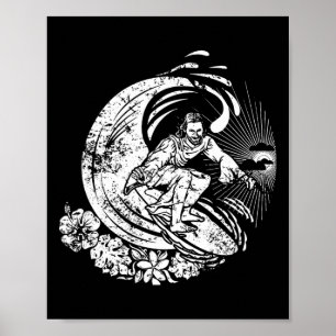 Poster Jesus Surfista Vintage Desgastado