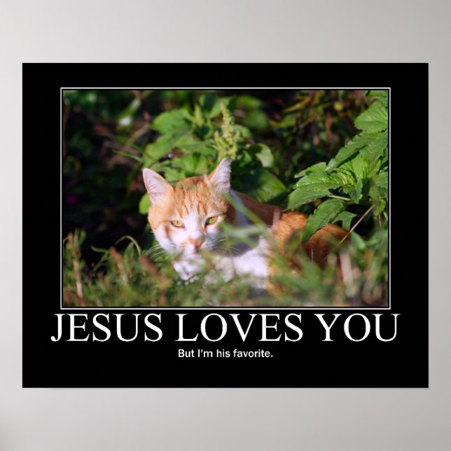 Póster Jesus Te Ama Gato (Frente)