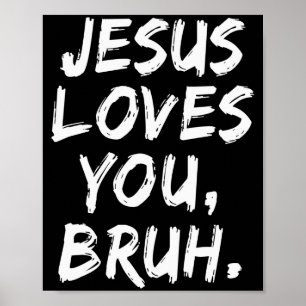 Poster Jesus Te Ama Irmão Cristão Crente Fé Deus 