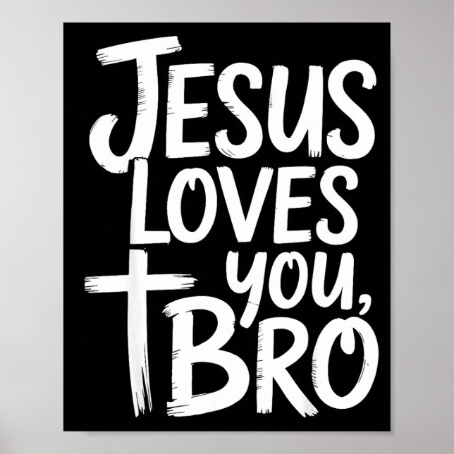 Poster Jesus Te Ama Irmão Cristão Religioso  (Frente)