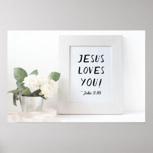 Poster Jesus Te Ama! John 3:16, Referência de Escritura