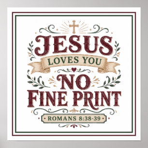 Poster Jesus Te Ama Sem Letra Miúda Citação Cristã