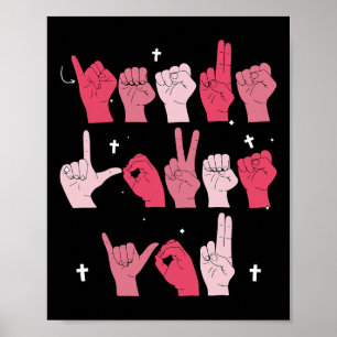 Poster Jesus Te Ama Sinal Língua de Sinais Cristã Valent