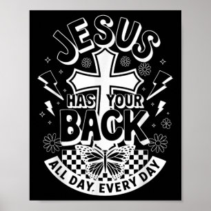 Poster Jesus Tem O Seu Espião Nas Costas De Homens Cristã