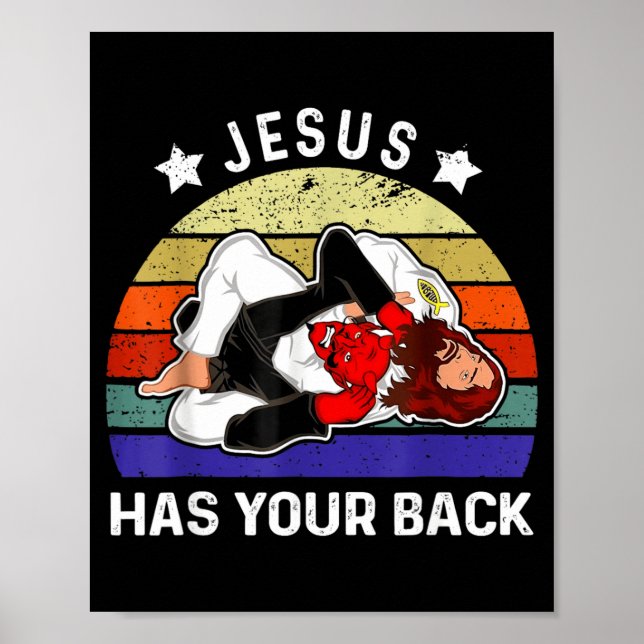 Poster Jesus Tem Seu Apoio Jiu Jitsu Grappling vs Diabo (Frente)