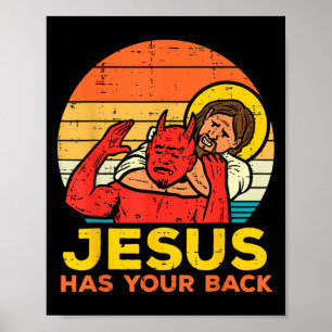 Poster Jesus Tem Suas Costas - Luta de Jesus do Sol Retro