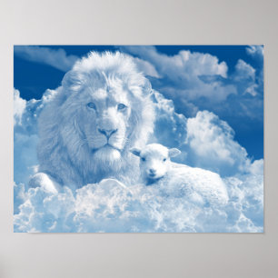 POSTER JESUS THE LAMB AND JESUS THE LION