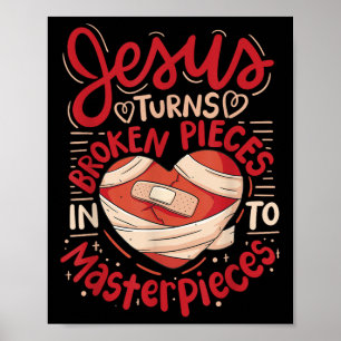 Poster Jesus Transforma Peças Quebradas Em Obras-Primas