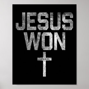 Poster Jesus Venceu Fé Cristã Apenas Aqui Para Dar Dádiva