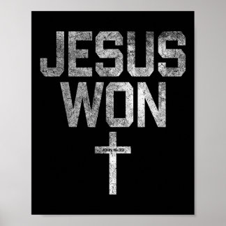 Poster Jesus Venceu Fé Cristã Apenas Aqui Para Dar Dádiva
