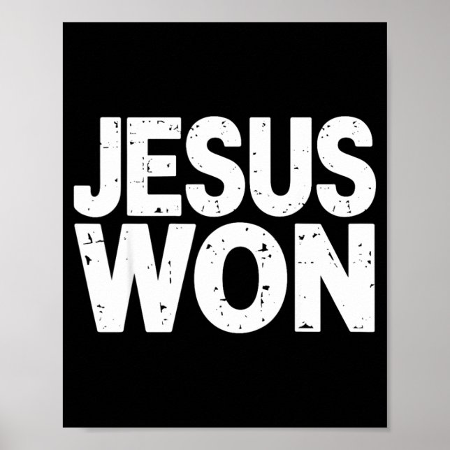 Poster Jesus Venceu Fé Cristã Religiosa  (Frente)