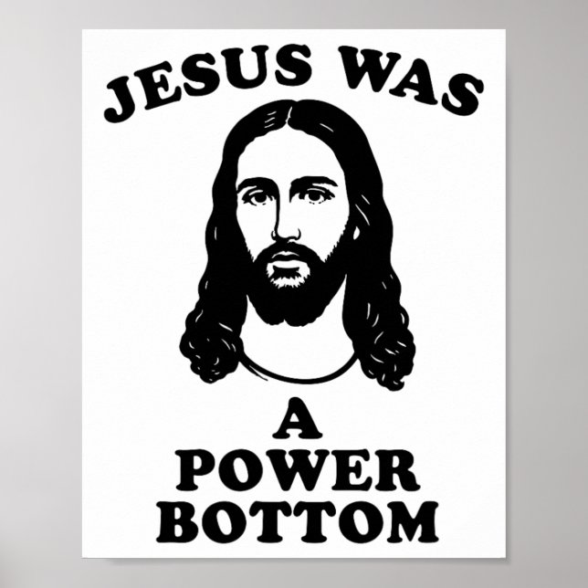 Poster Jesus Was A Power Bottom Funny Pride Christmas Gag (Frente)