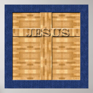 Poster Jesus Wood Carving