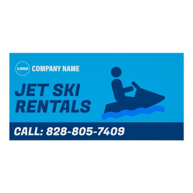 Póster Jet Ski Rental Personalizado Poster brilhante (Frente)