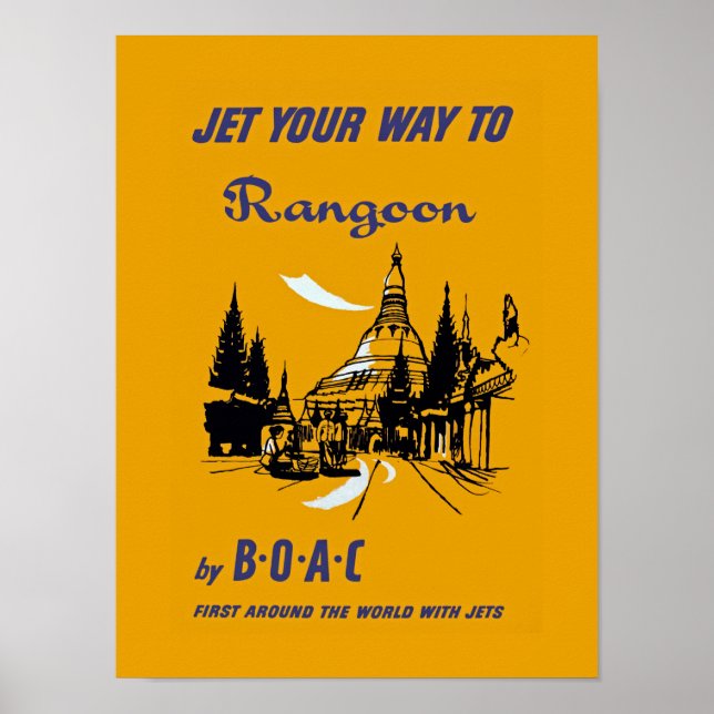 Póster Jet Your Way to Rangoon (Frente)