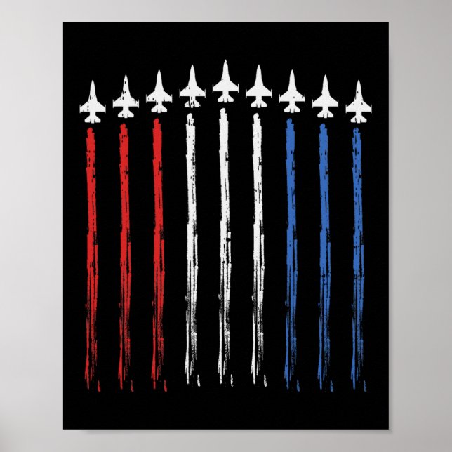Poster Jets Us Flag Independence 4 De julho Pat (Frente)