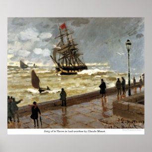 Poster Jetty de le Havre em mau tempo por Claude Monet