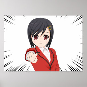 Poster jeune fille manga cheveux