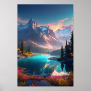 Poster Jewel de montanha, Lago Crystal Clear