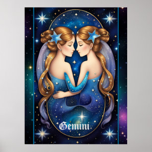 Poster Jewel Galaxy Zodiac Gemini