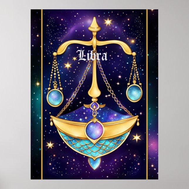 Poster Jewel Galaxy Zodiac Libra (Frente)