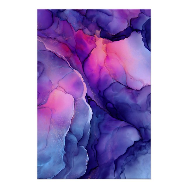 Póster Jewel Tone Fluid Resin Nebula Glow (Frente)