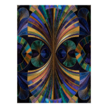 Jewel Tone Peacock Blue Purple Gold Art Deco