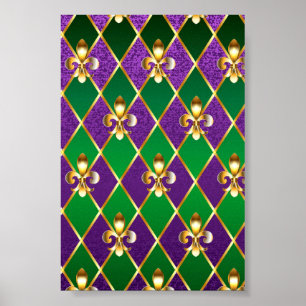 Poster Jewelry Background Mardi Gras