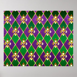 Poster Jewelry Background Mardi Gras